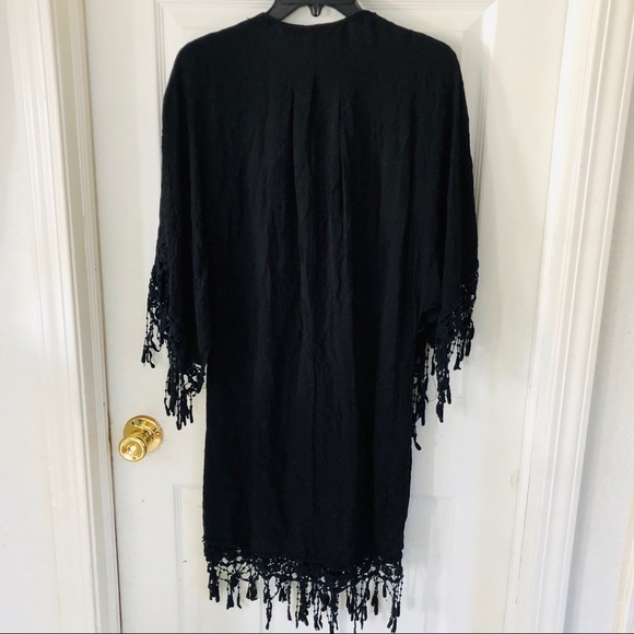 Chelsea & Violet black fringy festival bohemian fringe dress Size medium - Picture 3 of 7